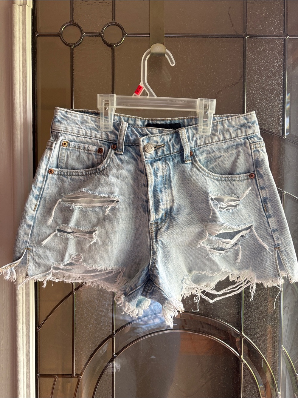 Aeropostale Light Blue Distressed Denim Cutoff Shorts